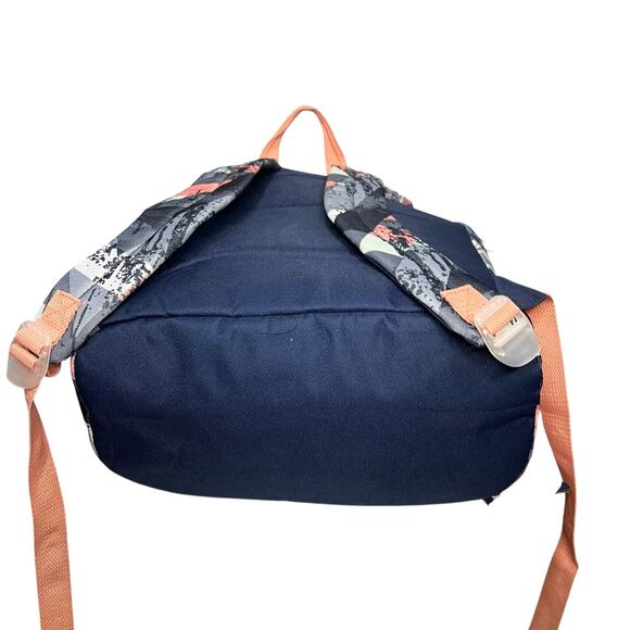 Emma & Chloe Backpack Gray Peach Geometric Abstract Modern School Travel Casual - Picture 5 of 15